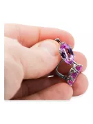 Plata de ley 925 Amatista Pendientes Vintage vec021s